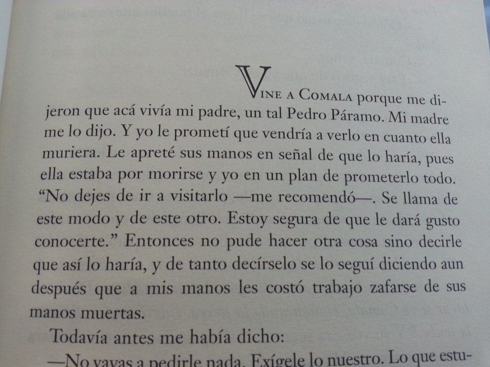 Fragmento del libro Pedro Páramo de Juan Rulfo