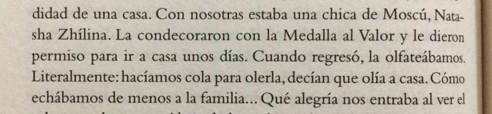 Fragmento de La guerra no tiene rostro de mujer