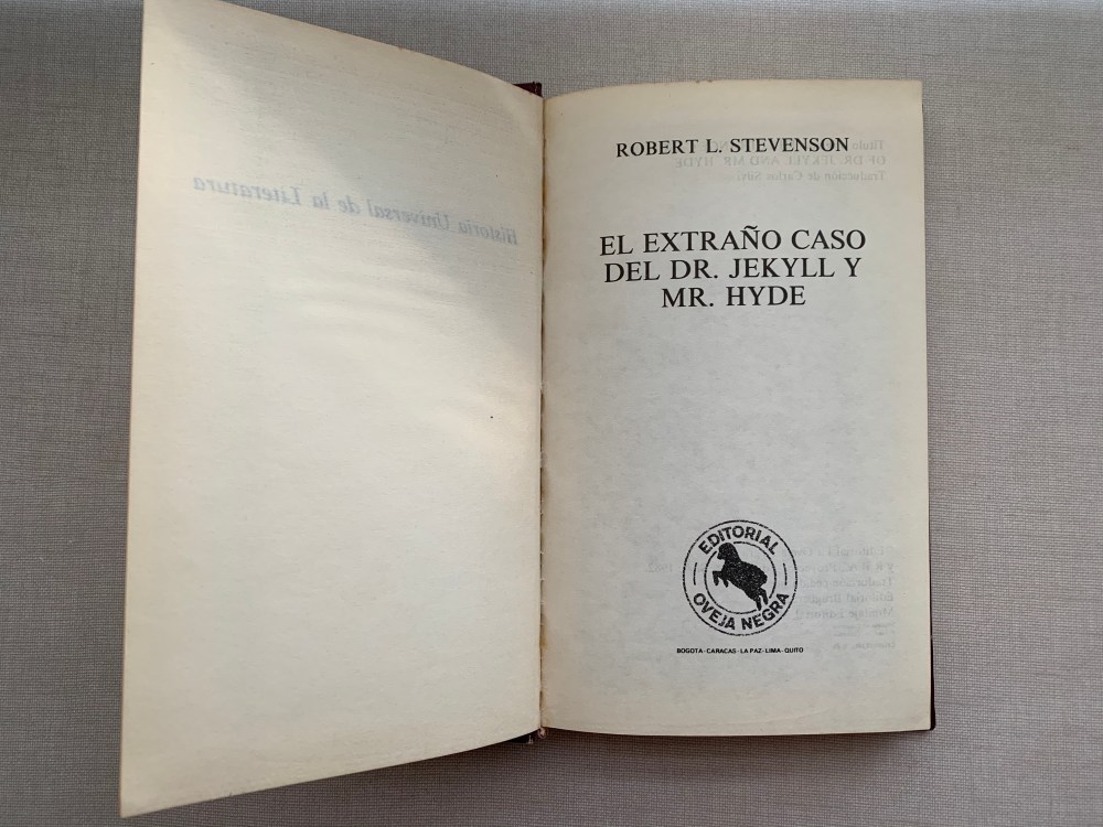 Libro El extraño caso del Dr. Jekyll y Mr. Hyde de Robert Louis Stevenson